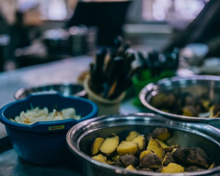 The food cooked for animals on a wood stove during blackouts.