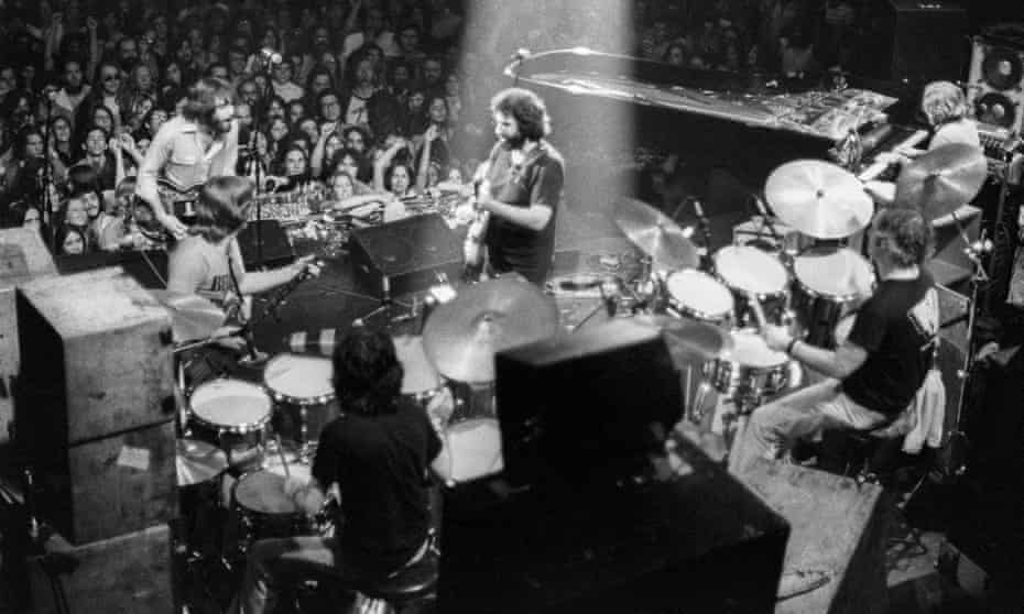 The Grateful Dead perform at Winterland, San Fransisco, in 1977.