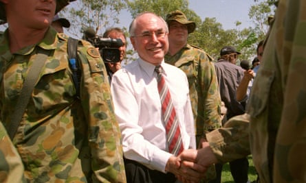 John Howard meets Australian troops leading the United Nations peacekeeping mission in Timor-Leste on 1 September 1999