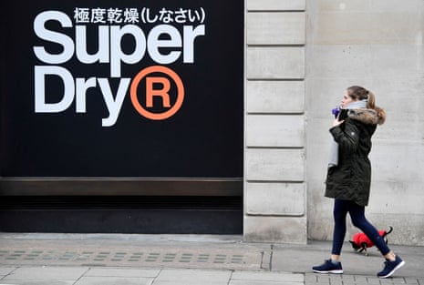 A window display at a Superdry store in London.