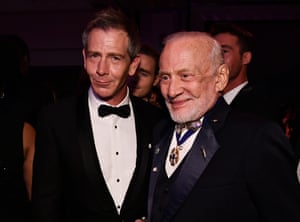 Actor Ben Mendelsohn and former astronaut Buzz Aldrin.