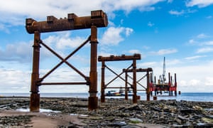 Pilings in place for the temporary jetty at Hinkley Point C.