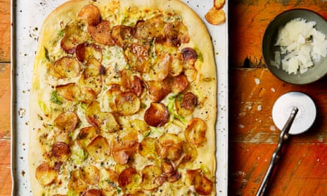Yotam Ottolenghi’s white pizza with potato, anchovy and sage.