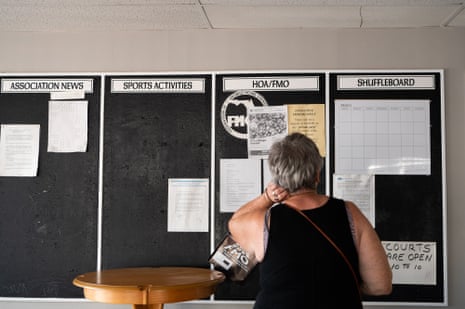 ‘It’s hell’: life under the American mobile home king who calls himself a ‘grave dancer’ Dagmar Benedik looks at the activity board in the library at the Manor House at Down Yonder.