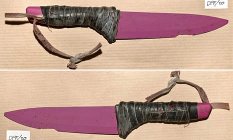 A pink ceramic knife used in the London Bridge attacks