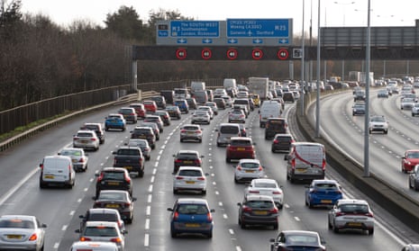 Heavy traffic on the M25 on 23 December 2022.