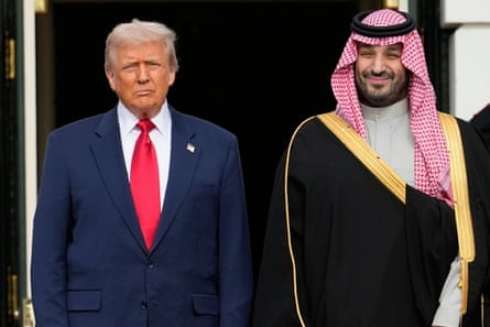 Trump stands alongside Prince Mohammed on the crown prince