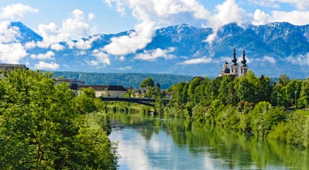 The Austrian Alps overlooking the Carinthian city of Villach