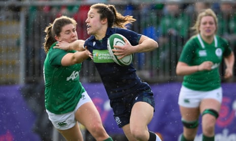 Scotland’s Rhona Lloyd runs with the ball against Ireland during the Women’s Six Nations in February.