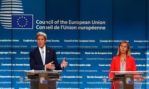 US Secretary of State John Kerry and EU foreign policy chef Federica Mogherini.