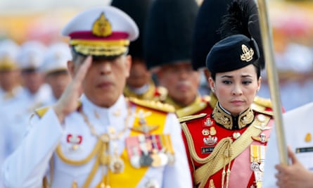 Suthida Tidjai on duty at the king’s side in Bangkok earlier this month.