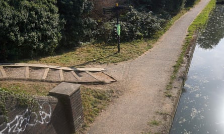 The canal towpath in west London where terror suspect Daniel Abed Khalife was arrested.