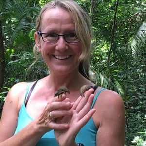 Dr Krystal Tolley with two specimens.