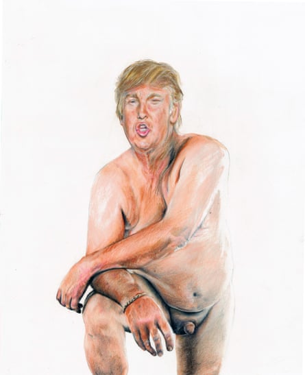 Painting of naked Donald Trump by Illma Gore