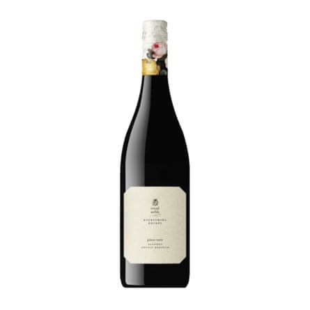 Bottle of Tread Softly Everything Except Pinot Noir alcohol free wine.