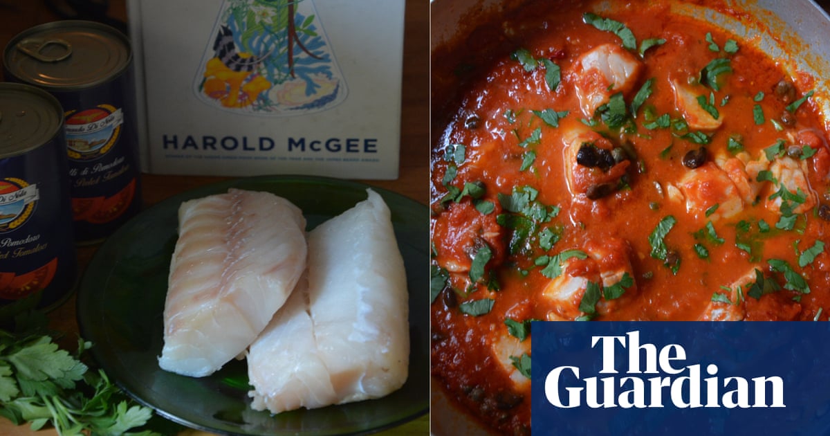 Rachel Roddy’s recipe for cod with tomatoes and capers