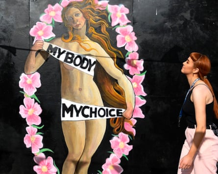 A pro-choice mural in Dublin in May 2018, the month Ireland voted to legalise abortion. Photograph: Artur Widak/AFP/Getty Images