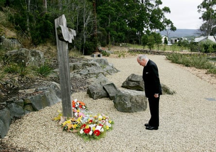 John Howard at a memorial service to mark the 10th anniversary of the Port Arthur massacre