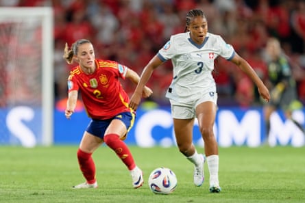 Leila Wandeler in action for Switzerland in the Euro 2025 quarter-final against Spain