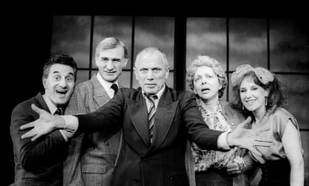 Thelma Ruby, second from right, pictured alongside Henry Goodman, Stanley Lebor, Steven Berkoff and Anita Dobson in Kvetch at London’s Garrick Theatre in 1991.
