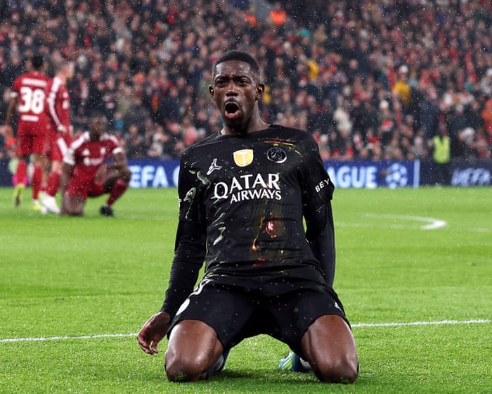 Dembélé delivers knockout double as PSG end Liverpool’s European dream