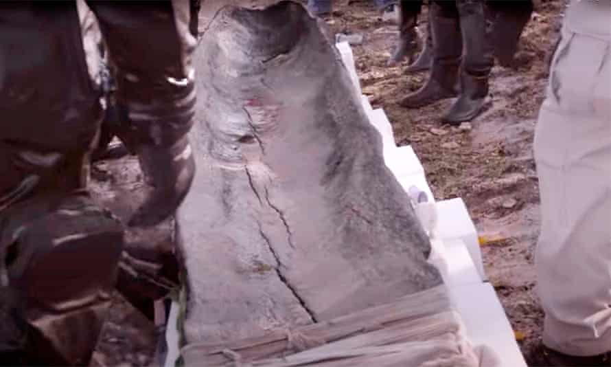 A conception of the still-intact canoe.