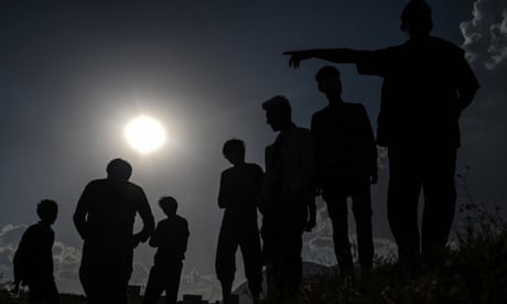 Afghan migrants after crossing the Iran-Turkish border