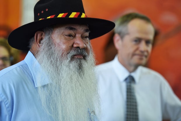 The Labor leader, Bill Shorten (right), campaigns in Cairns with senator Pat Dodson.