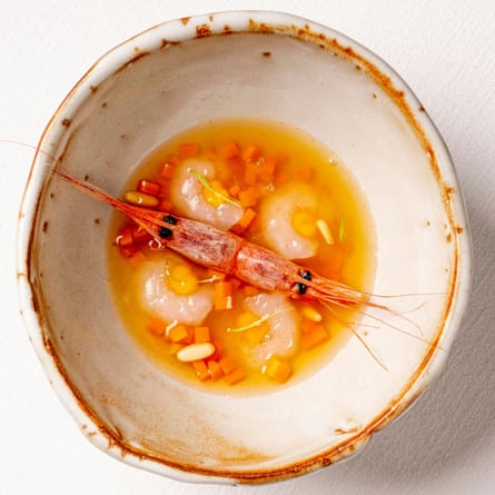 Seafood in a white bowl