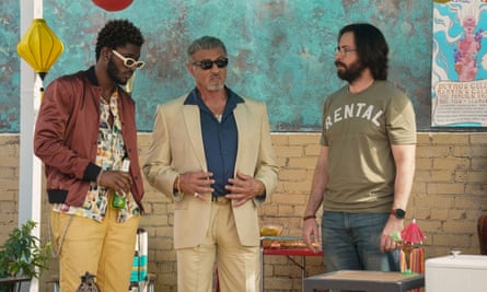 Sylvester Stallone (au centre) à Tulsa King
