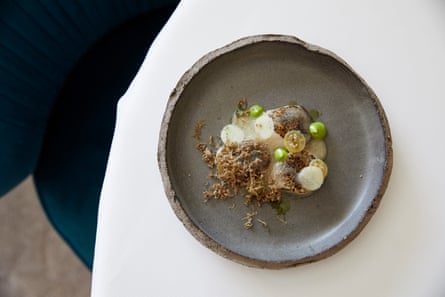 The roast scallops in foam, at Wildflower, Camden.