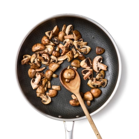 Fry the button mushrooms