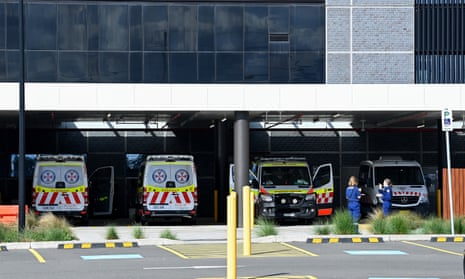 Ambulances outside Blacktown hospital in Sydney