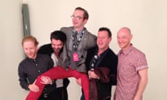 Dan Martin, centre, being hoisted aloft by members of Biffy Clyro at the 2013 NME awards.