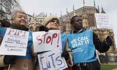 People protest against disability benefit cuts