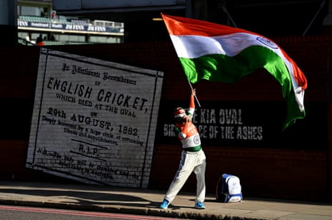 Indian cricket fan Sudhir Kumar Chaudhary outside the Oval