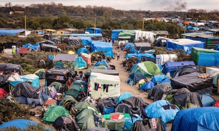 The Calais migrant camp in 2015.
