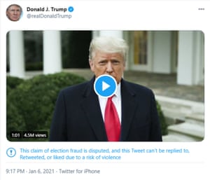 Twitter blocked several of Donald Trump’s posts from being shared on Wednesday.