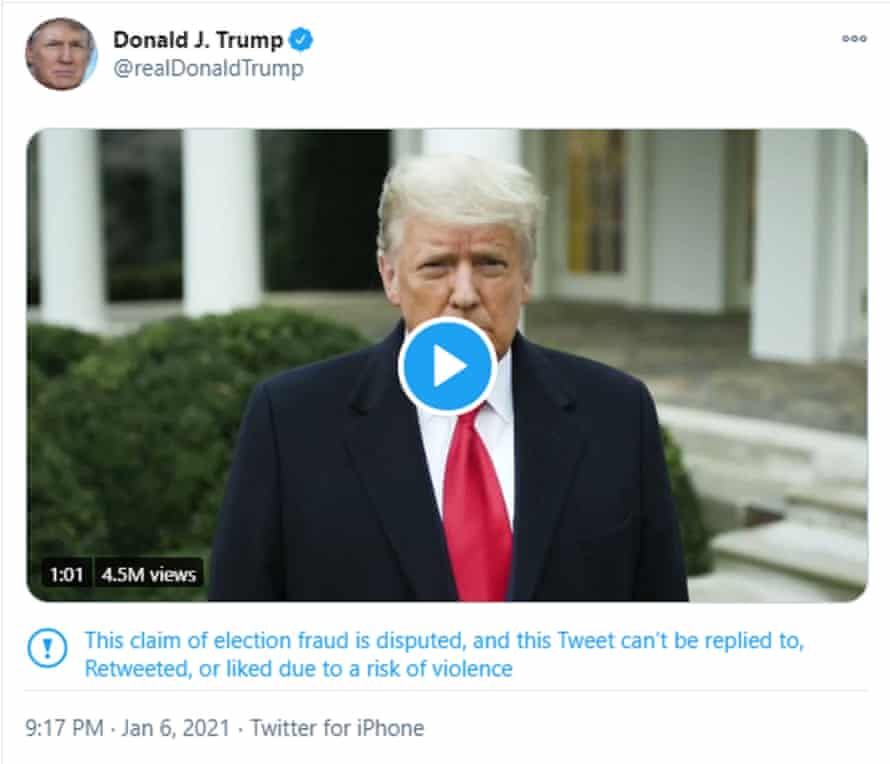 Twitter blocked several of Donald Trump’s posts from being shared on Wednesday.