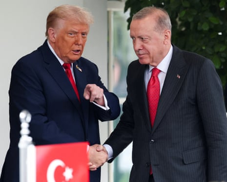 Donald Trump welcomes Turkey’s President, Recep Tayyip Erdoğan, at the White House.