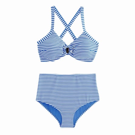 Blue striped bikini