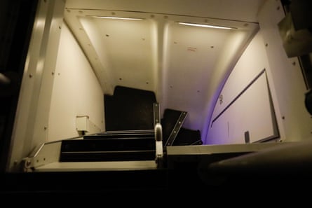 The staircase to the cabin crew bunks.