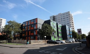 The shipping container flats at Meath Court.