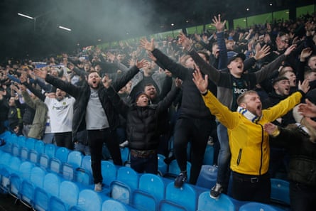 Leeds fans aim chants at Manchester United supporters at Elland Road