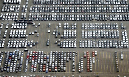 Cars at the shipping terminal in Bremerhaven