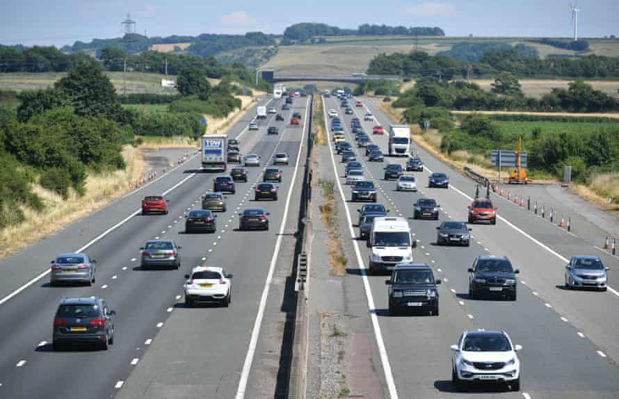 Vehicles travelling along the M4