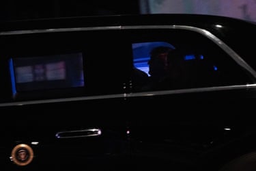 President Trump evacuates the the Washington Hilton in the Presidential Motorcade during The White House Correspondents’ Dinner.