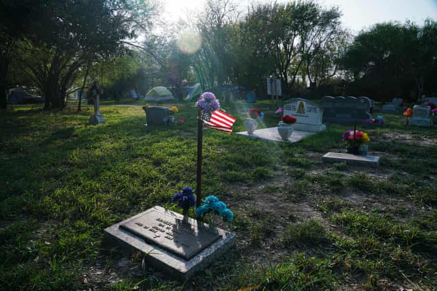 The Eli Jackson Cemetery which is located a few yards away south of the levee where Trump’s border wall could be built as seen on Monday 2019 near Pharr, Tex.