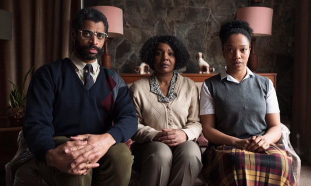 Naomi Ackie as Bonnie (far right) with Karl Collins and Nadine Marshall.