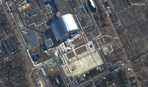 A handout satellite image made available by Maxar Technologies shows an overview of Chernobyl Nuclear Power Plant, Ukraine, 10 March 2022.